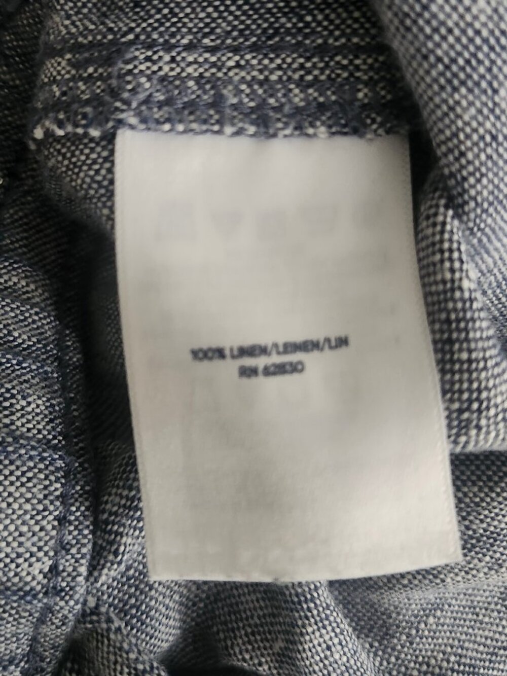LANDS' END Cross-Dyed 100% Linen Drawstring Casual Blue Shorts 14 - Picture 8 of 8